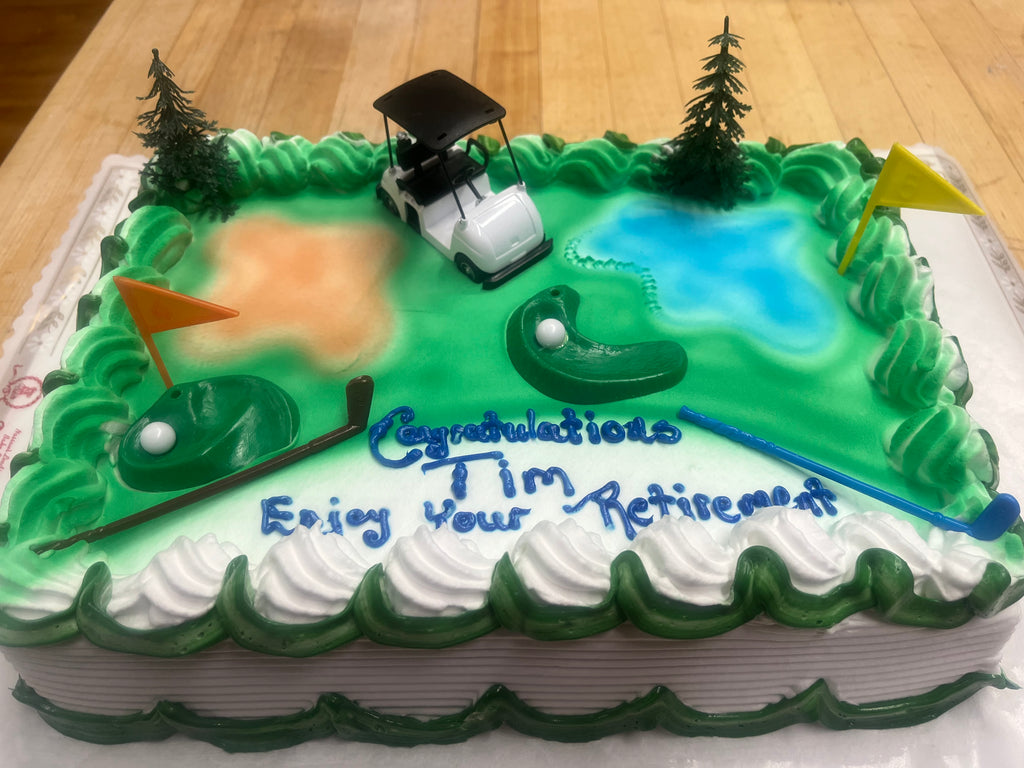 Golf Course Retirement Cake